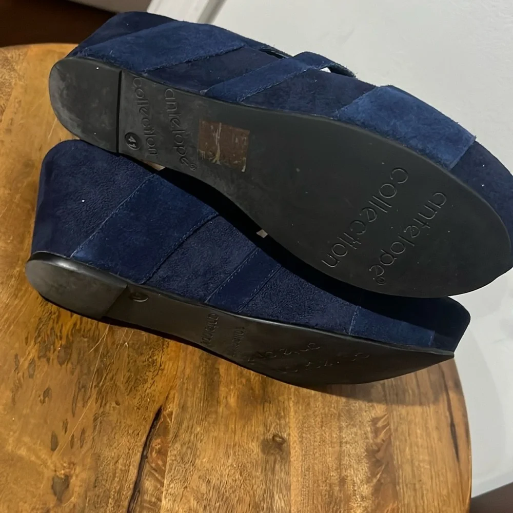 Antelope Blue Suede Platforms Size 41